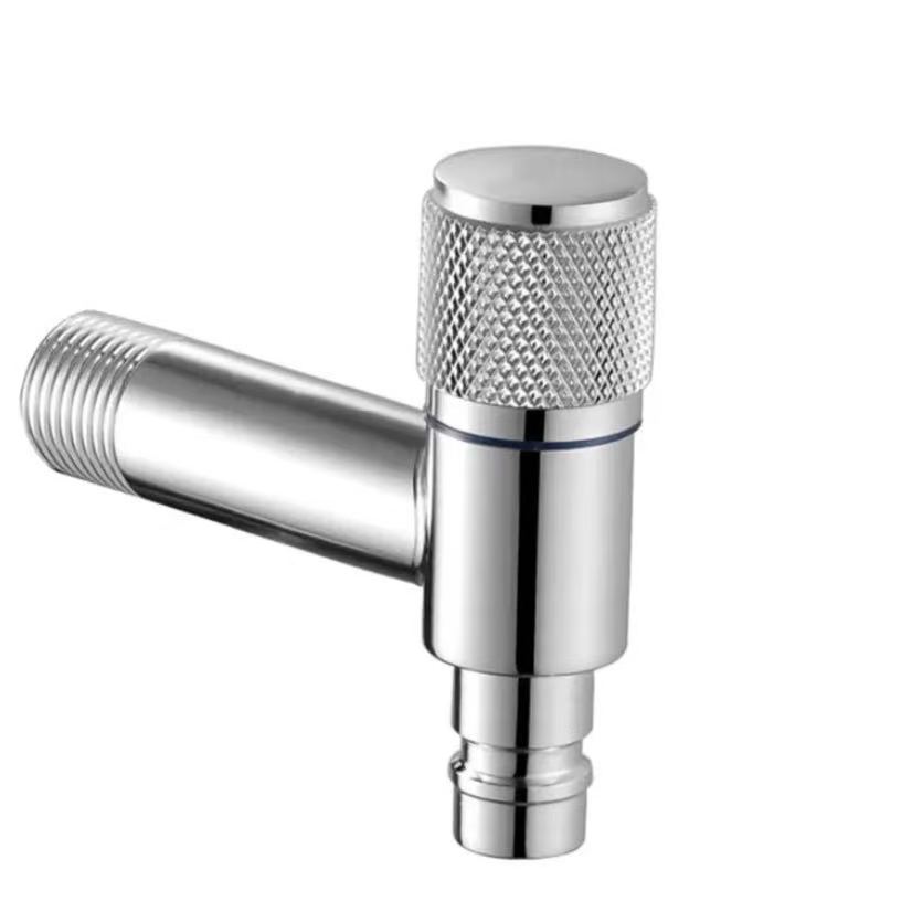 የተዘረጋ Knurled እጀታ የውሃ ማቆሚያ አንግል ቫልቭ