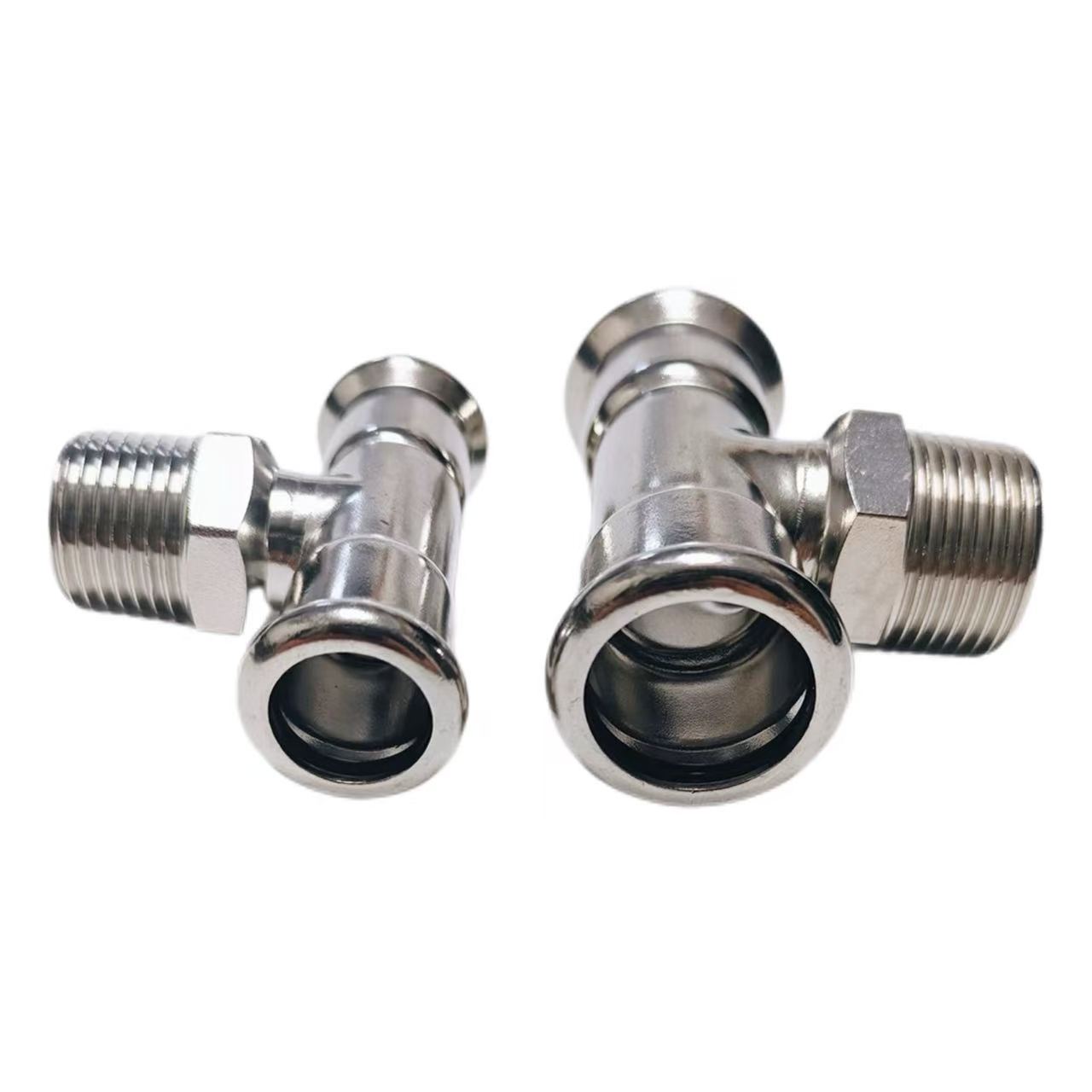 Single-clamp internal thread tee