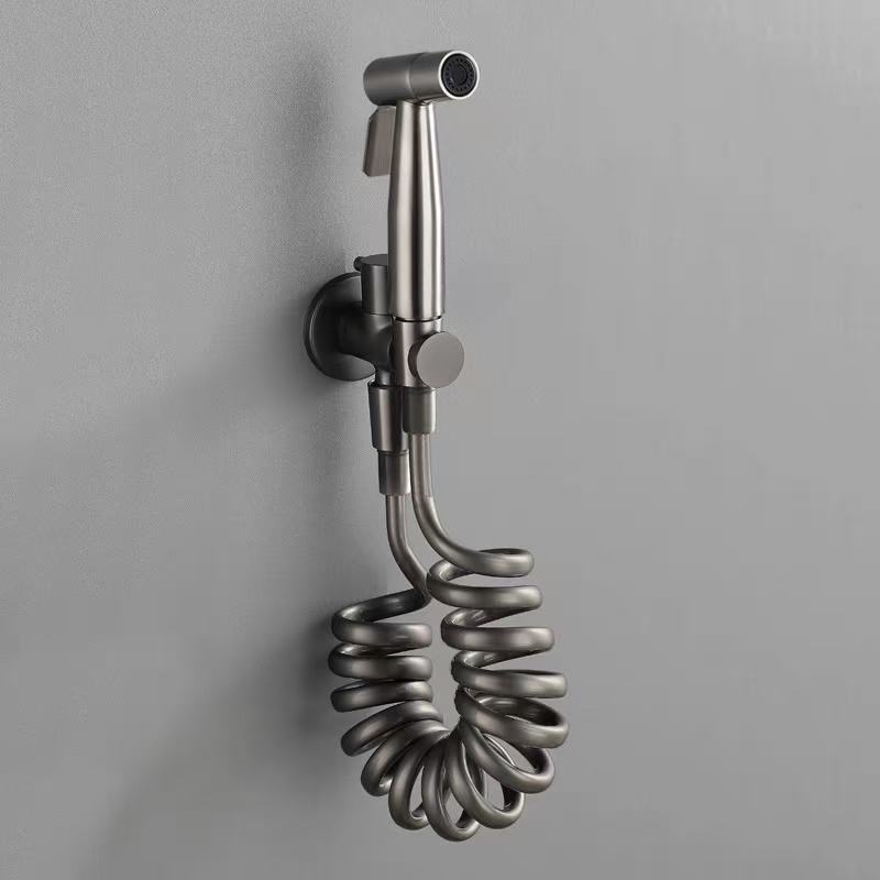 Wall-Mounted Black Pressure-Boosting Toilet Spray Gun