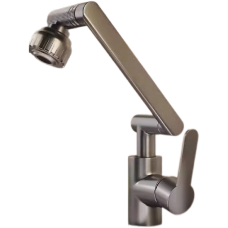 Matte Gray Swivel ሜካኒካል ቧንቧ